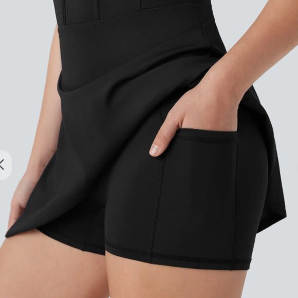 NWT Halara Softlyzero QuickDry Zip Corset Backless 2‑in‑1 Mini Active Dress - Picture 7 of 8